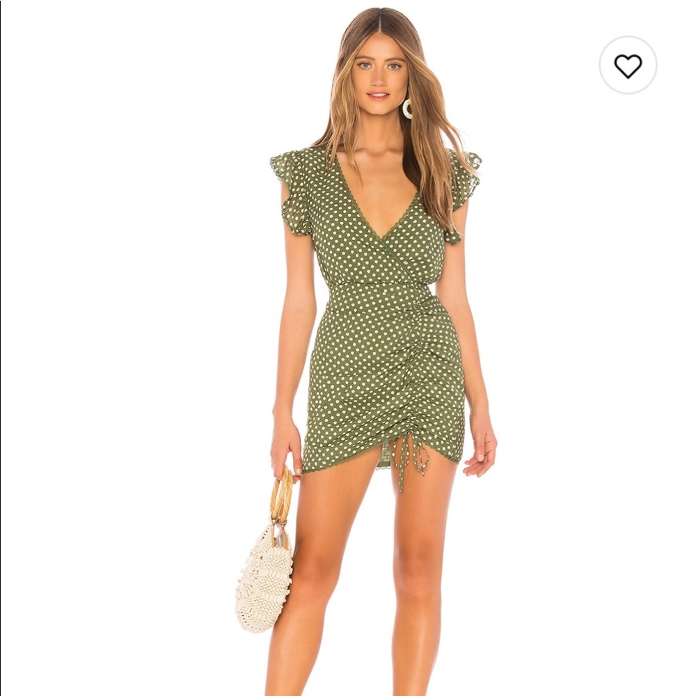 Tularosa Green Polka Dot Dress